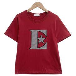 半袖Tシャツ ルーズチェックワッペン半袖Tシャツ