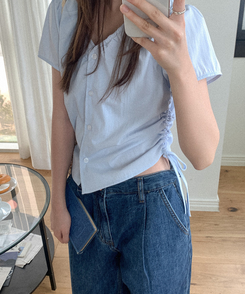 デニム ワイドピンタックデニムパンツ DEEP DENIM