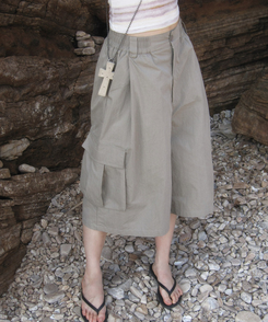 ショートパンツ サイドバンディングサマーバミューダパンツ BEIGE