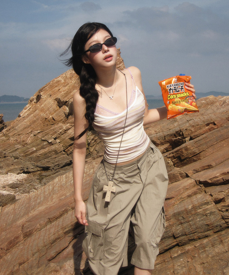 ショートパンツ サイドバンディングサマーバミューダパンツ BEIGE