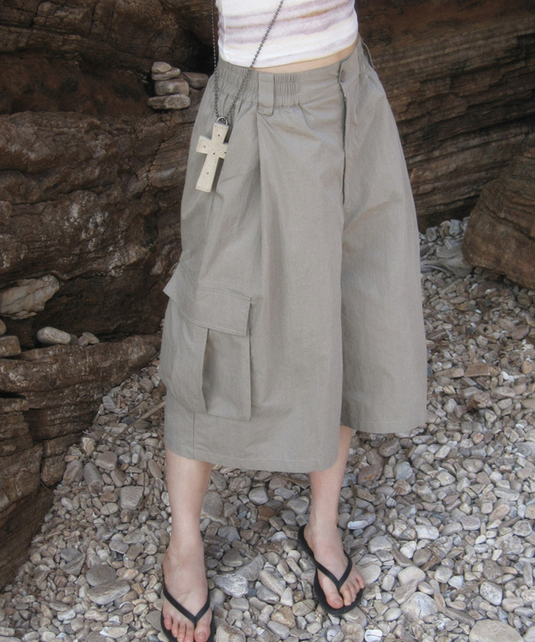 サイドバンディングサマーバミューダパンツ BEIGE