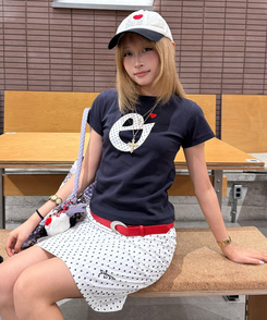 半袖Tシャツ ドットスリム半袖Tシャツ NAVY