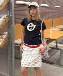 半袖Tシャツ ドットスリム半袖Tシャツ NAVY