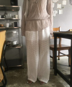 コットンパンツ パンチングバンディングパンツ IVORY