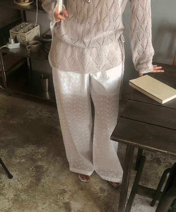 パンチングバンディングパンツ IVORY