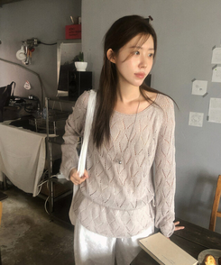 ニット ストリングサマーニット(5color) GRAY BEIGE