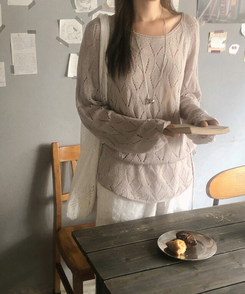ニット ストリングサマーニット(5color) GRAY BEIGE