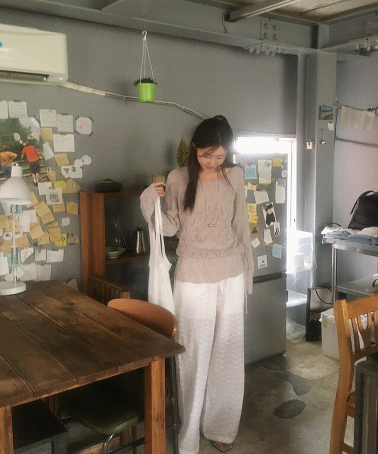 ストリングサマーニット(5color) GRAY BEIGE