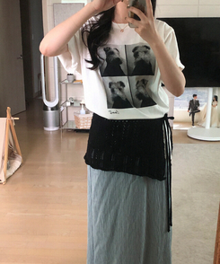 半袖Tシャツ カットプリンティング半袖Tシャツ IVORY