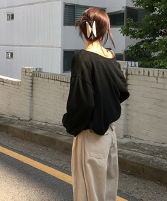 ブラウス リボンシャーリングキャミソール BLACK