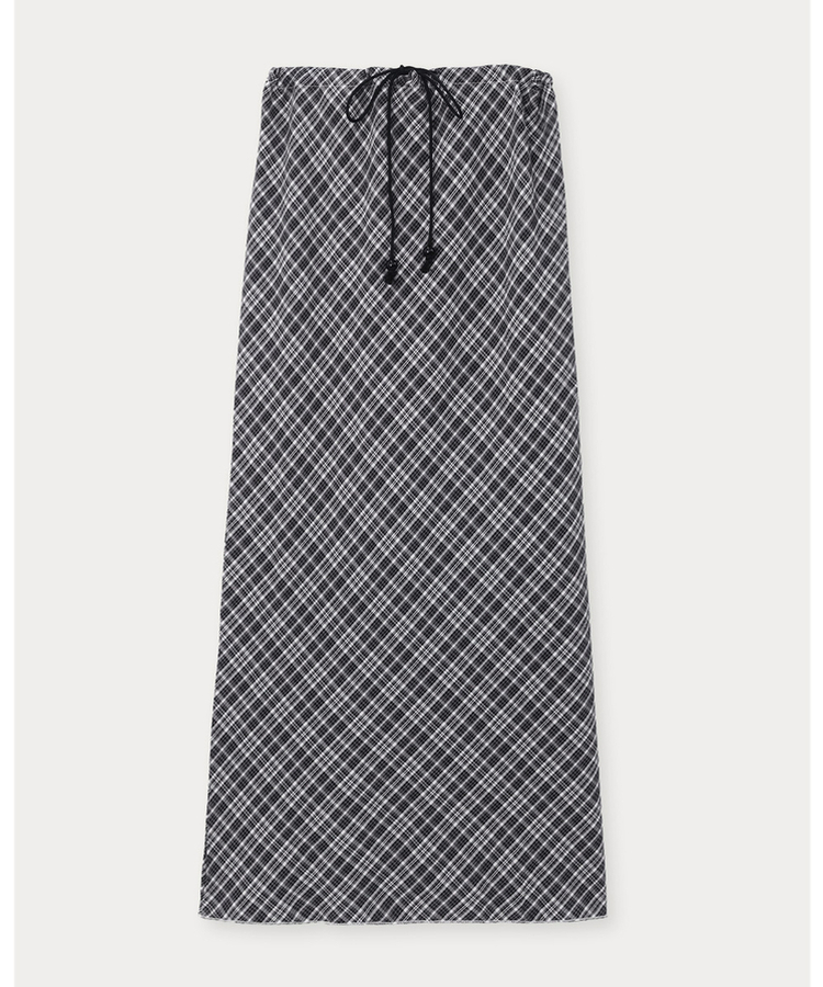 ローライズチェックロングスカート