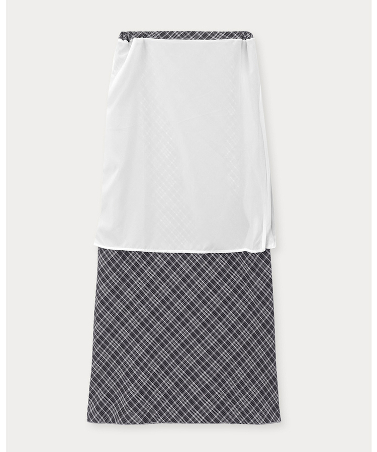 ローライズチェックロングスカート