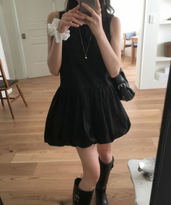 ブーツ レザーベルトバックルロングブーツ BLACK
