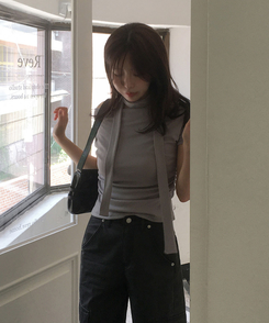 半袖Tシャツ 【タイ付き】ドレープ半袖Tシャツ GRAY