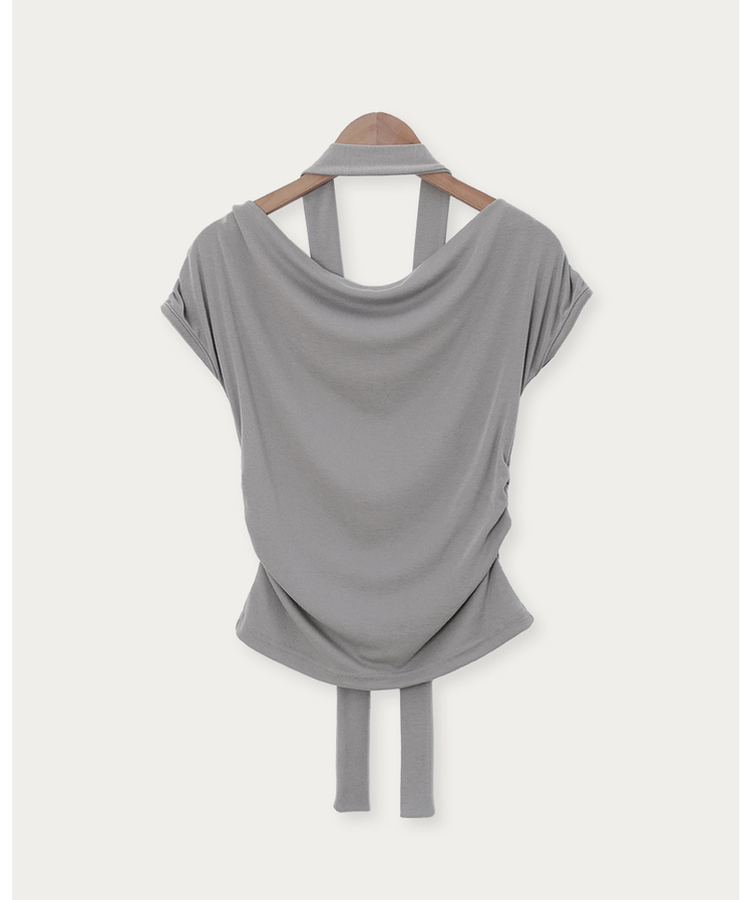 【タイ付き】ドレープ半袖Tシャツ