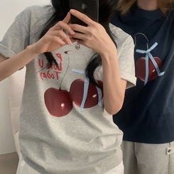 半袖Tシャツ チェリーリング半袖Tシャツ GREY