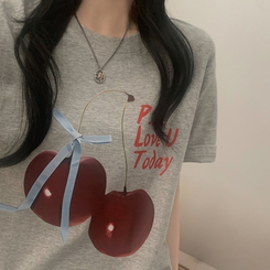 半袖Tシャツ チェリーリング半袖Tシャツ GREY