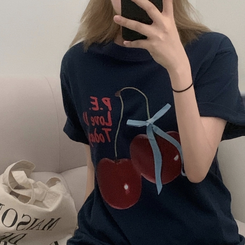 半袖Tシャツ チェリーリング半袖Tシャツ NAVY