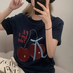 半袖Tシャツ チェリーリング半袖Tシャツ NAVY