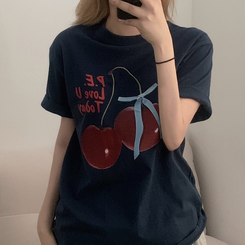 半袖Tシャツ チェリーリング半袖Tシャツ NAVY