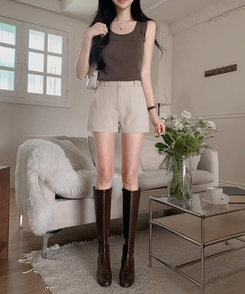 ショートパンツ ハーフショートパンツ BEIGE