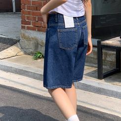 デニム (MADE/国内生産/バミューダ/梅雨コーデ) Day Jeans No.68 デイジン 五分丈コットンデニムパンツ BLUE