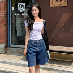 デニム (MADE/国内生産/バミューダ/梅雨コーデ) Day Jeans No.68 デイジン 五分丈コットンデニムパンツ BLUE