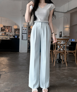 ニット Vキャップスリーブサマーニット(5color) GRAY
