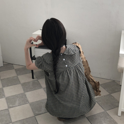 刺繍パンチングリボン半袖ブラウス DEEP GREEN