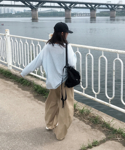 長袖Tシャツ サマーストライプシースルー長袖Tシャツ SKY BLUE