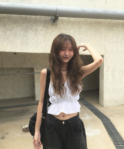 ノースリーブ ボリュームホルタートップ WHITE