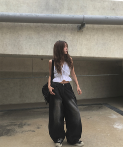 ノースリーブ ボリュームホルタートップ WHITE
