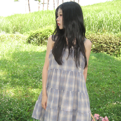 ミニワンピース モーリーガールチェックワンピース SKY BLUE