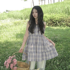 ミニワンピース モーリーガールチェックワンピース SKY BLUE