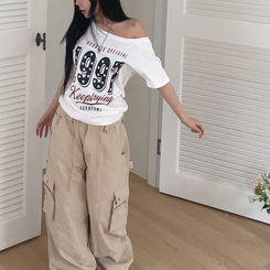 半袖Tシャツ 1997オフショルダー半袖Tシャツ IVORY
