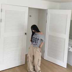半袖Tシャツ 1997オフショルダー半袖Tシャツ GREY