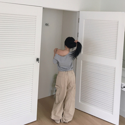半袖Tシャツ 1997オフショルダー半袖Tシャツ GREY