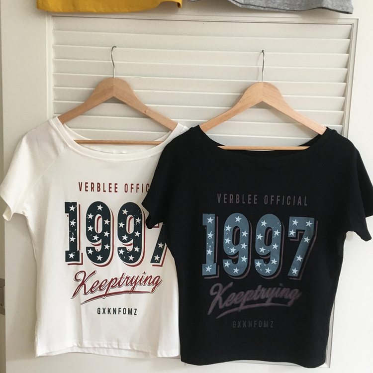 1997オフショルダー半袖Tシャツ