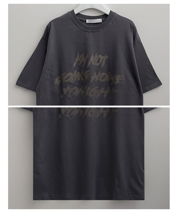 バイカラーレタリングオーバー半袖Tシャツ(6color)