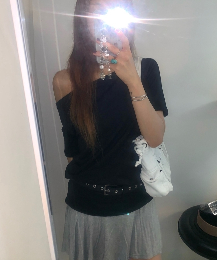Y2Kバックルアイレットベルト BLACK