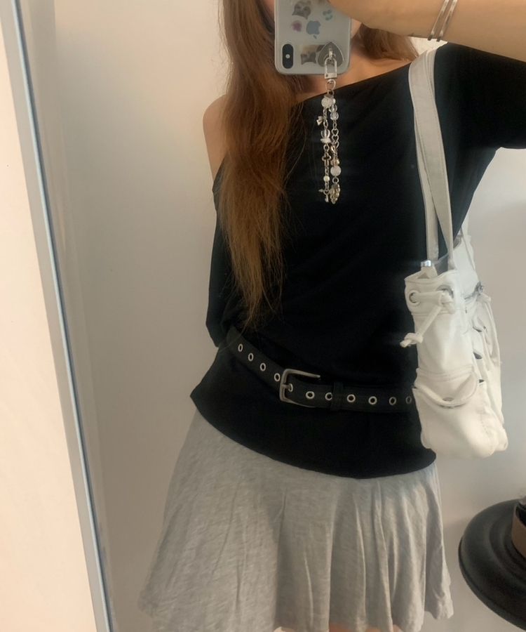 Y2Kバックルアイレットベルト BLACK