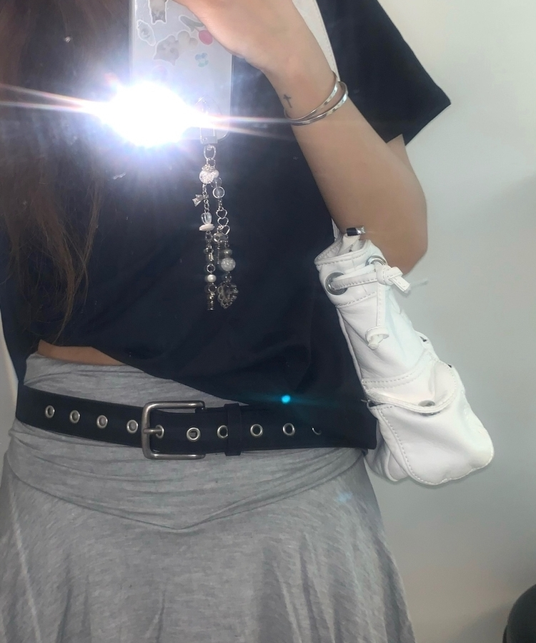 Y2Kバックルアイレットベルト BLACK
