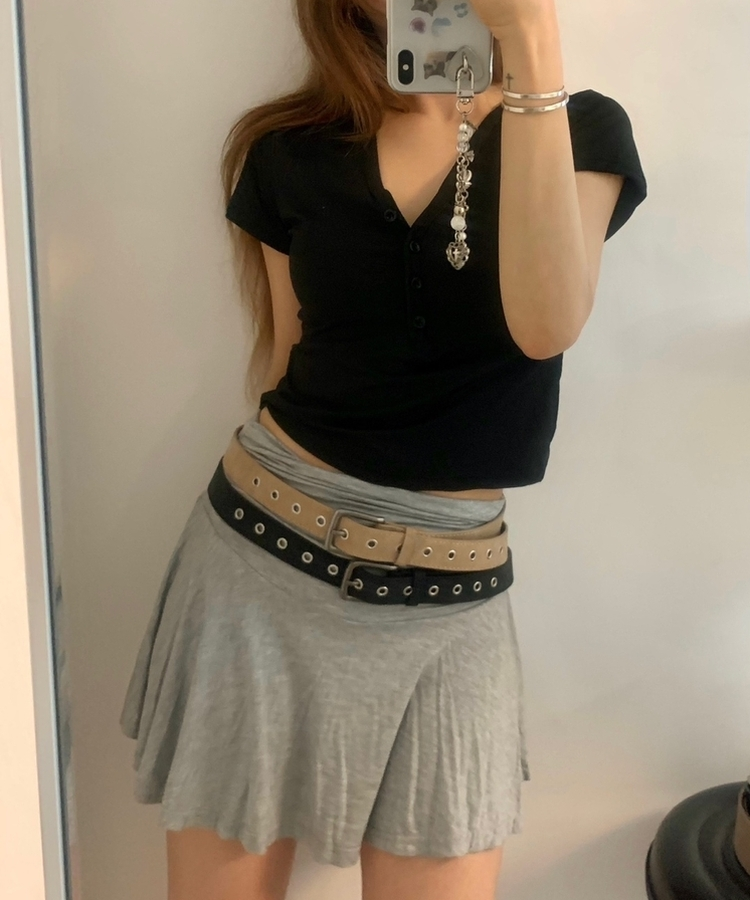 Y2Kバックルアイレットベルト KHAKI