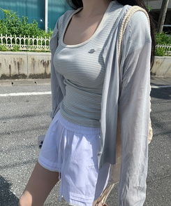 カーディガン サマーリネンカーディガン GRAY