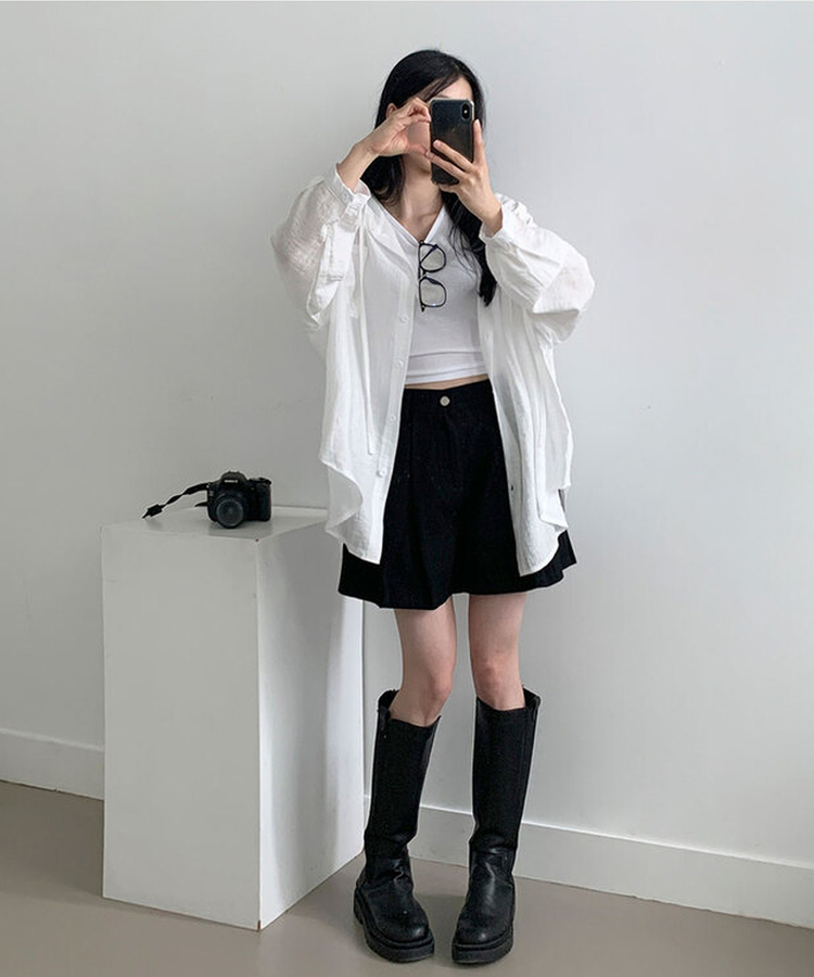 나푸 소프트 후드 버튼 포켓 남방 루즈핏 셔츠