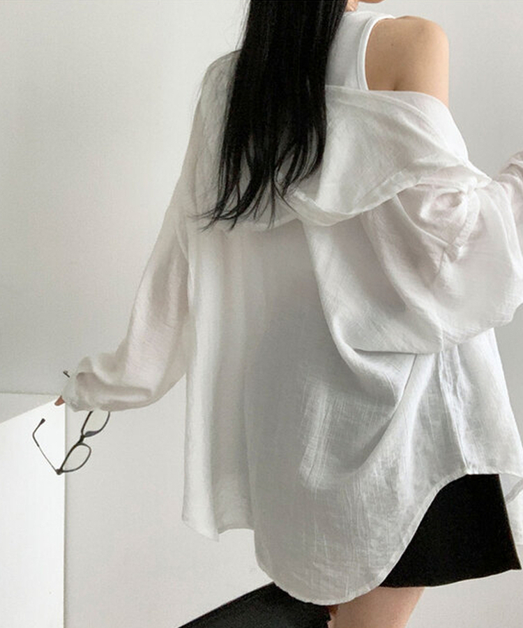 나푸 소프트 후드 버튼 포켓 남방 루즈핏 셔츠