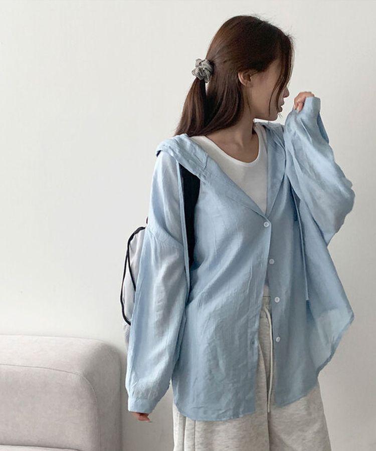 나푸 소프트 후드 버튼 포켓 남방 루즈핏 셔츠