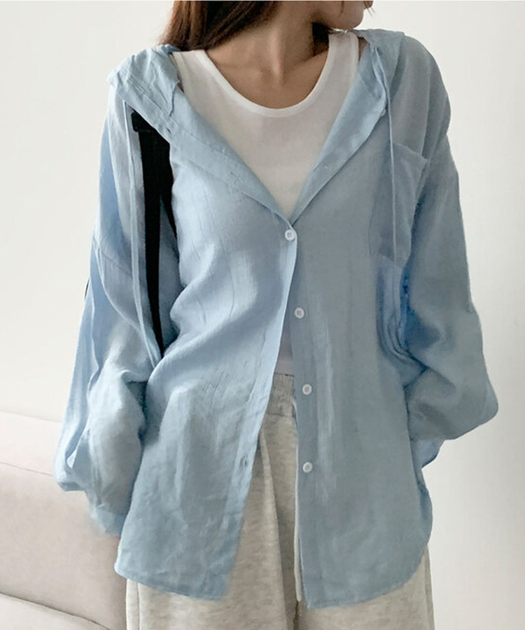 나푸 소프트 후드 버튼 포켓 남방 루즈핏 셔츠