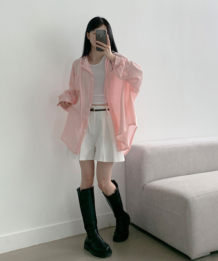 나푸 소프트 후드 버튼 포켓 남방 루즈핏 셔츠