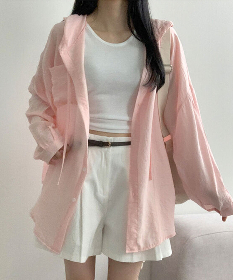 나푸 소프트 후드 버튼 포켓 남방 루즈핏 셔츠